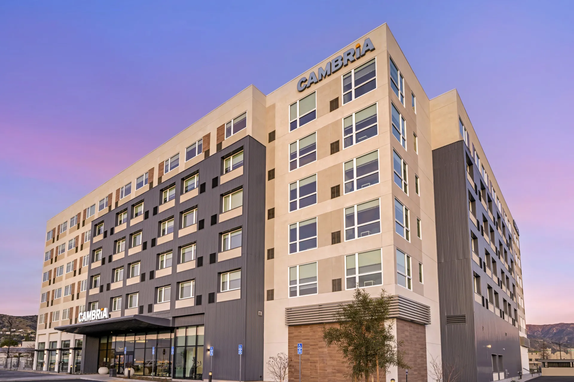 Cambria Hotel Burbank Airport at Twilight