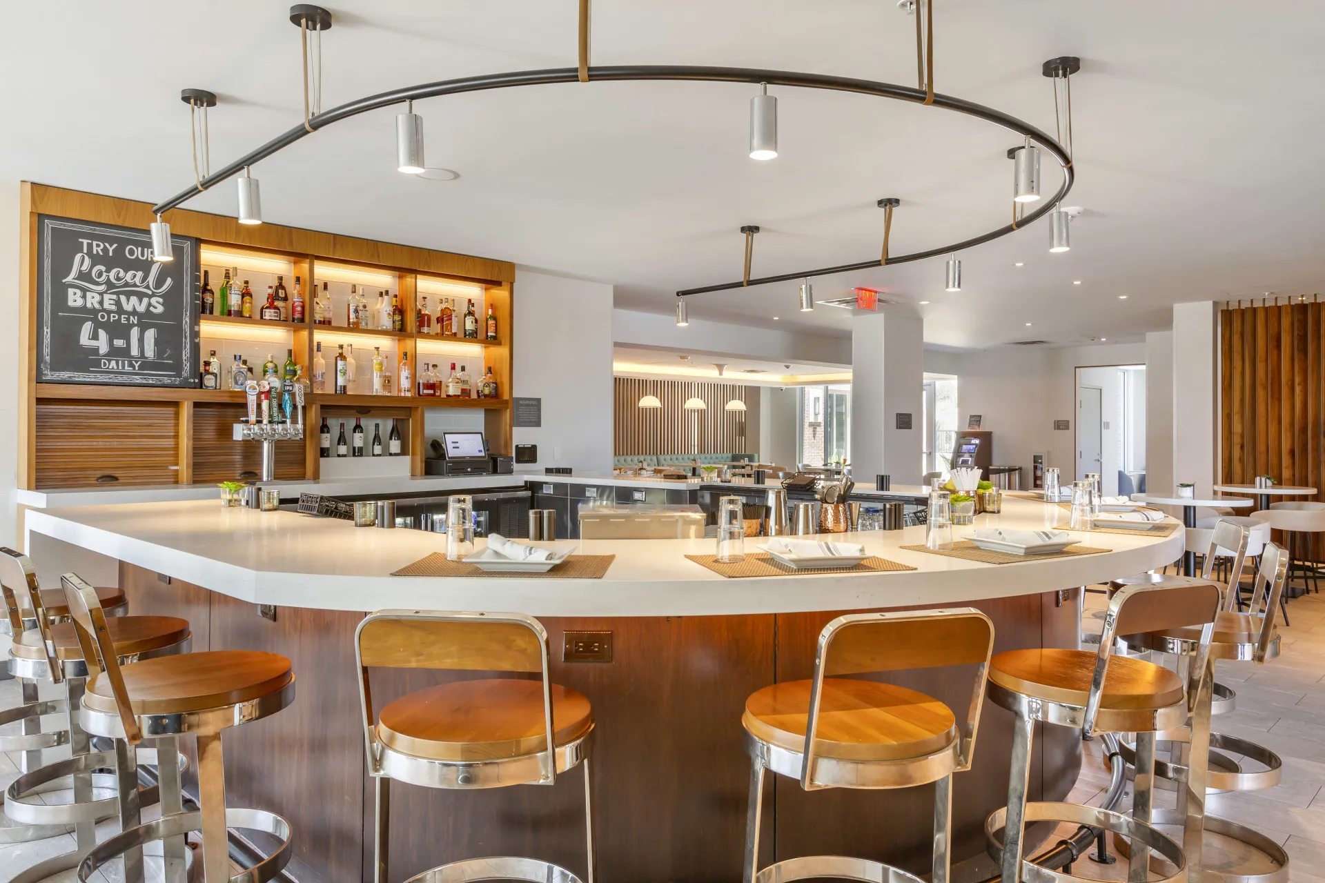 Bar at The Hangar inside of Cambria Hotel LAX