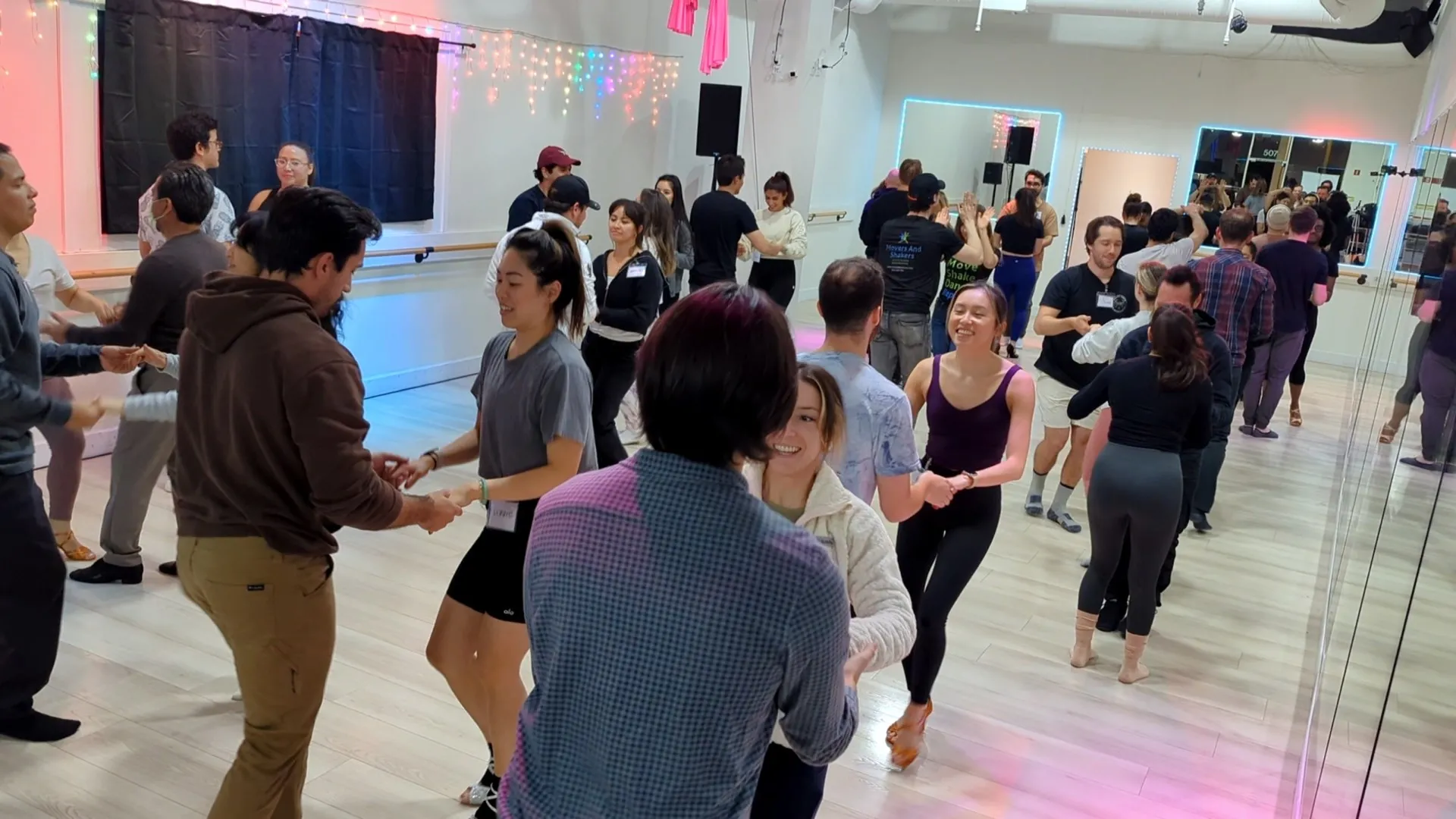 Dancing Salsa with Partners in Class