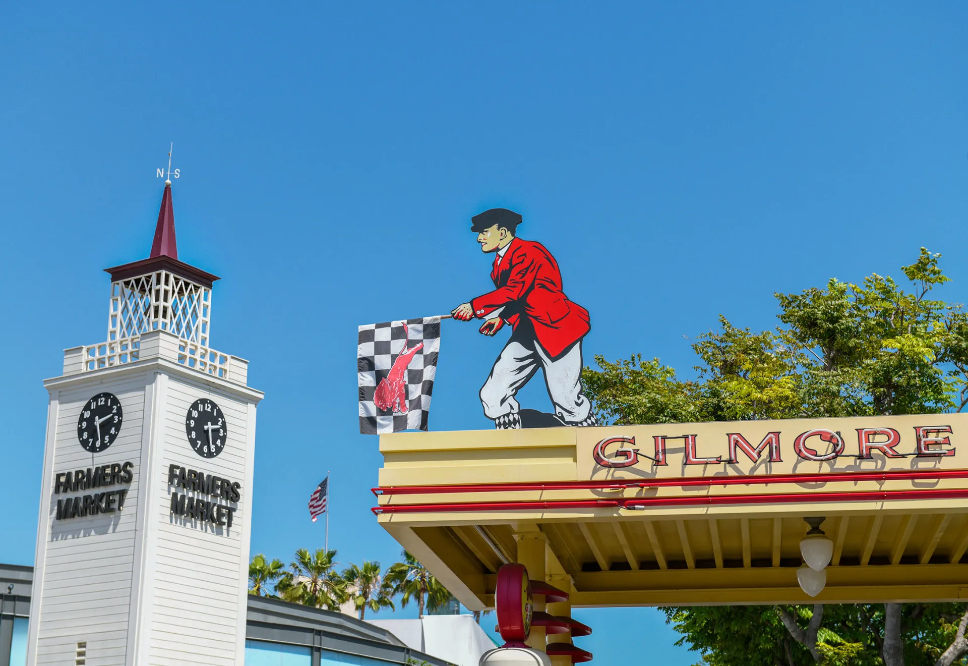Farmers Market Clock Tower and Gas Station