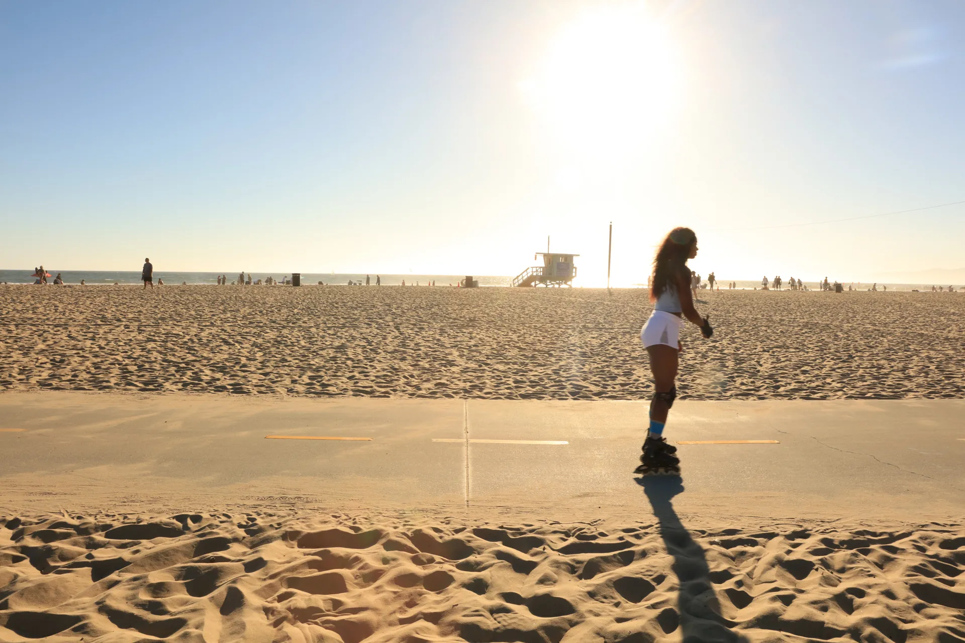 Rollerblader on The Strand at Venice Beach