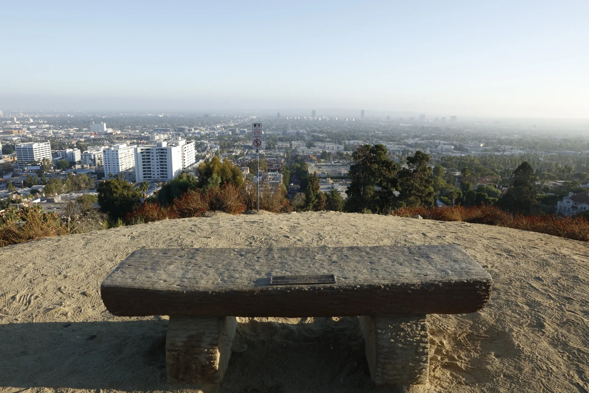 Runyon Canyon bench and view