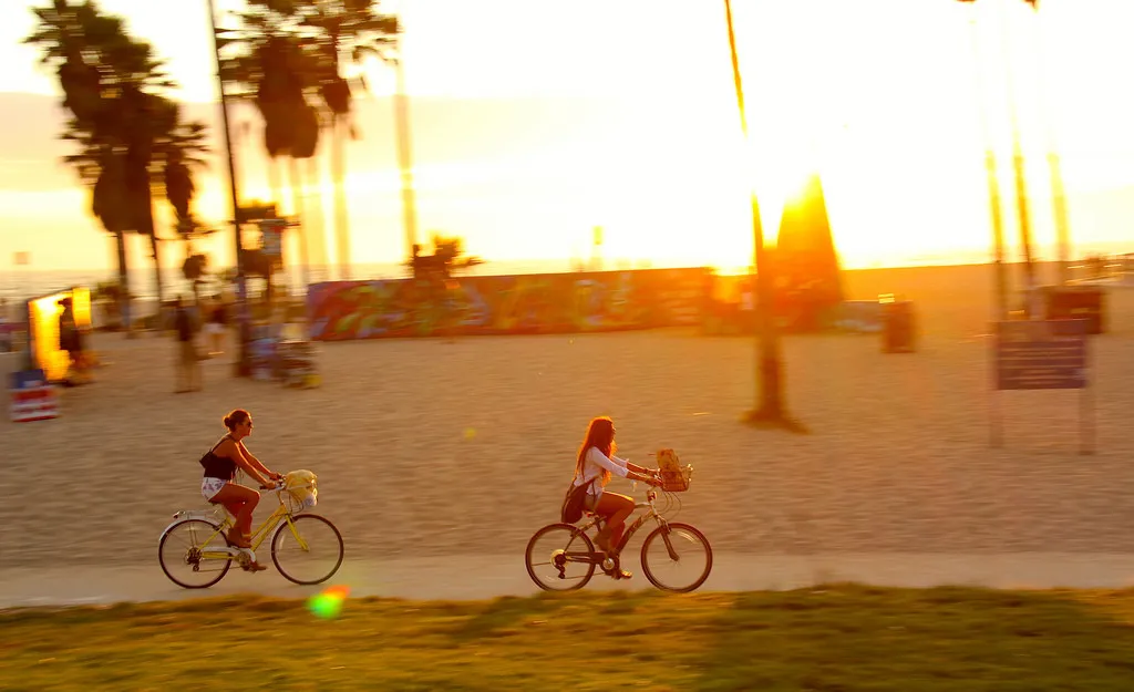 Biking The Strand at sunset