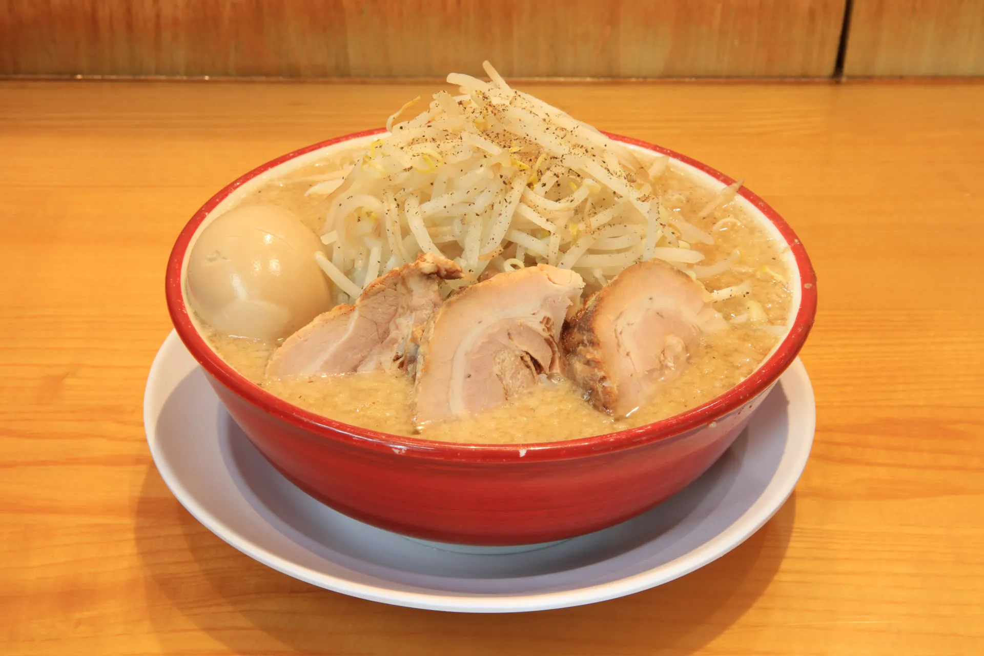 Ramen with char siu and seasoned soft boiled egg at Tsujita LA Annex
