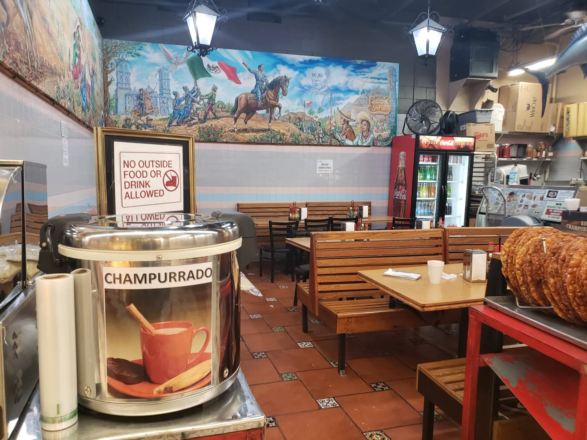 Champurrado at Tacos 5 de Mayo in El Mercadito
