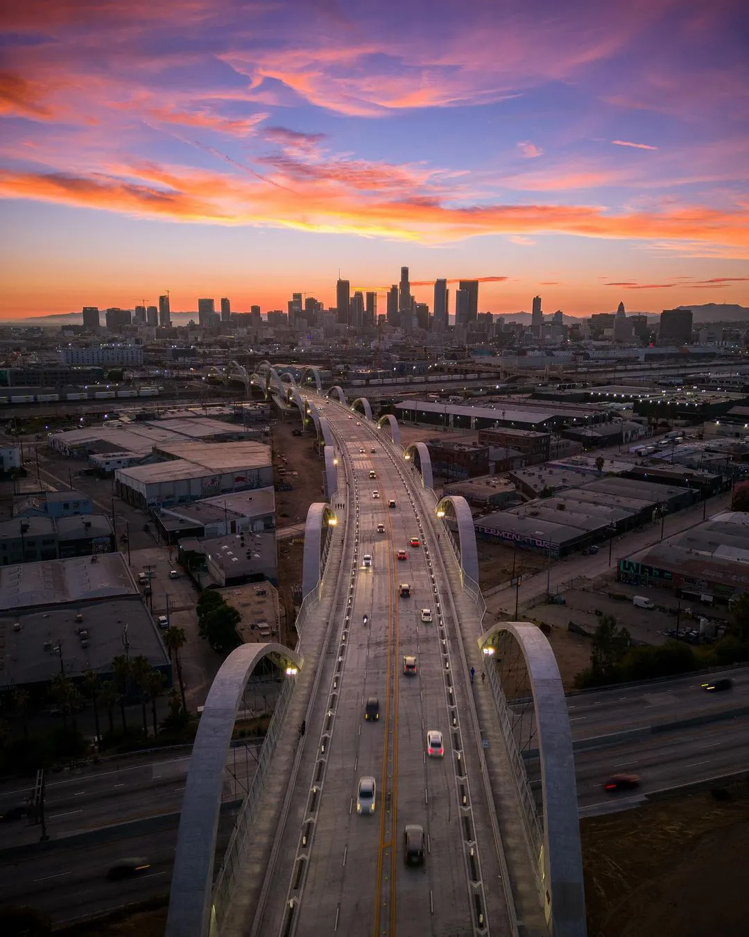The 6th Street Bridge at sunset