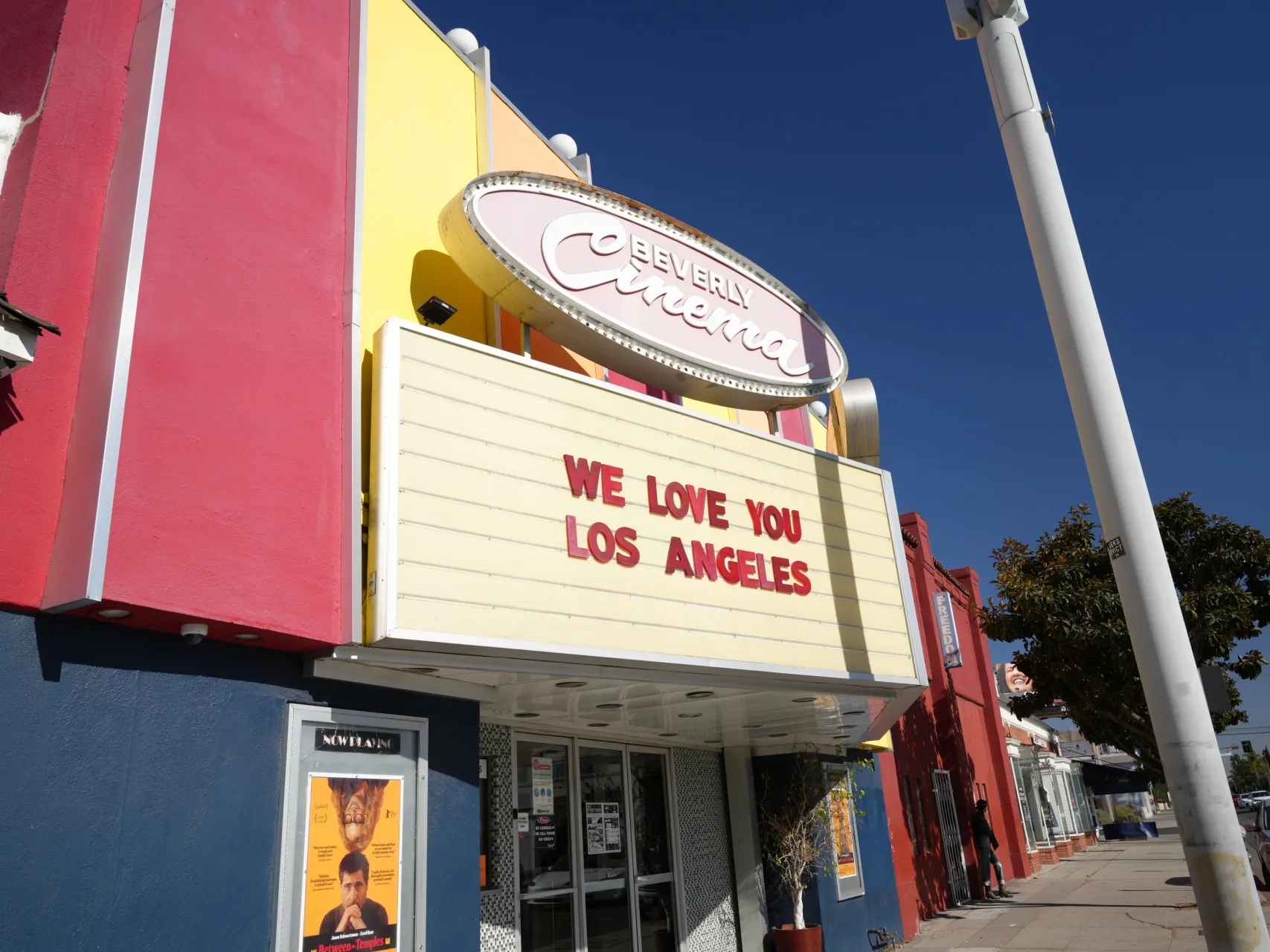"We Love You Los Angeles" marquee at New Beverly Cinema