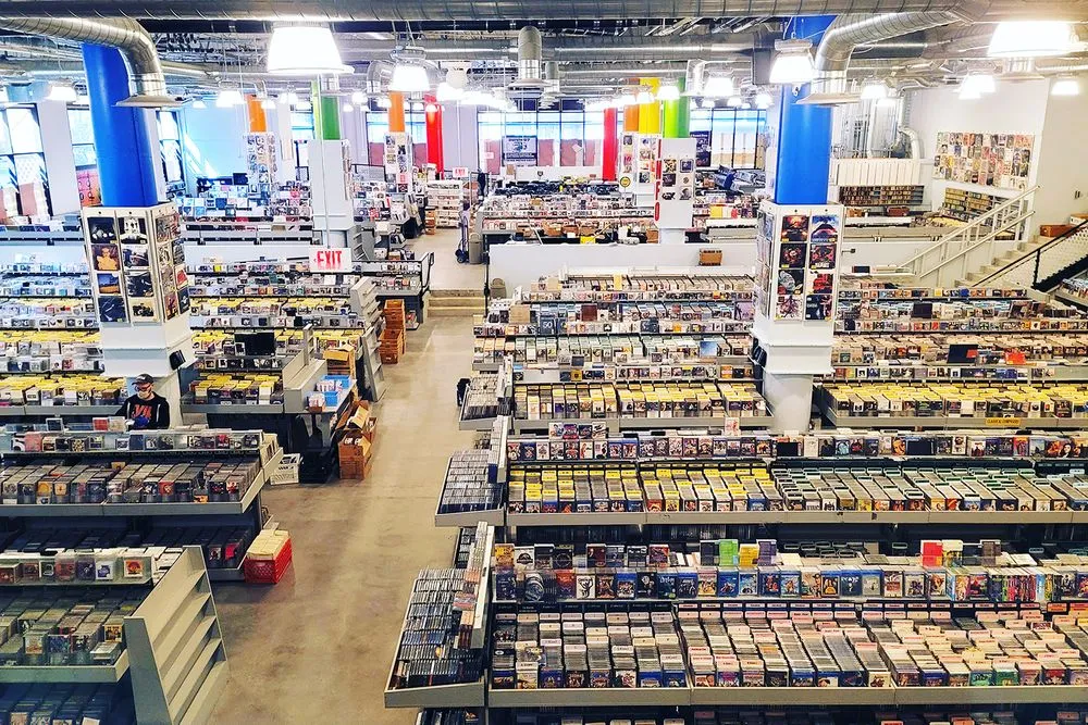 View of the main floor at Amoeba Hollywood