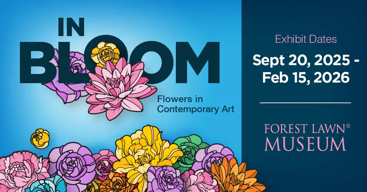 "In Bloom: Flowers in Contemporary Art" exhibition graphic
