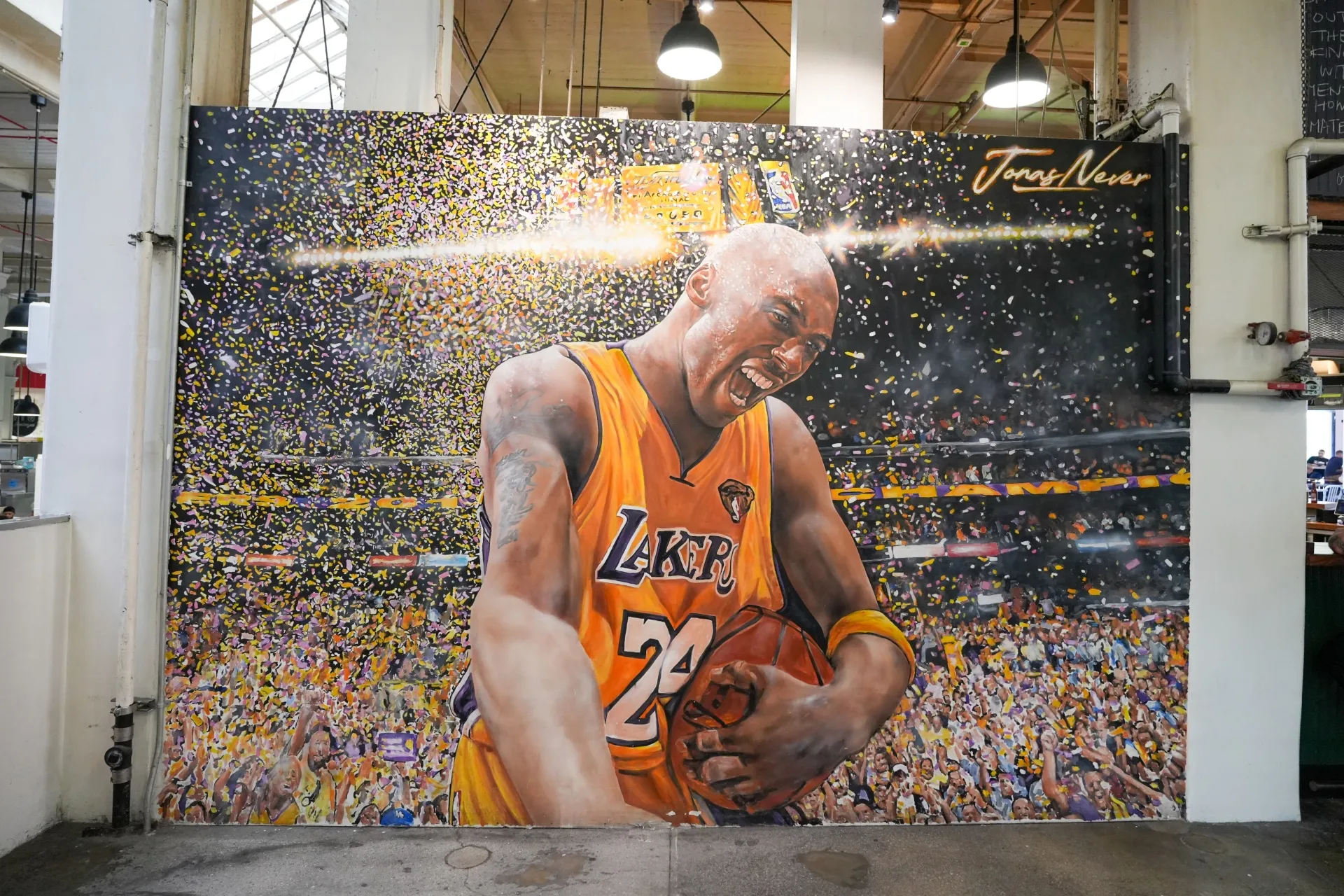 Kobe Bryant mural by Jonas Never at Grand Central Market