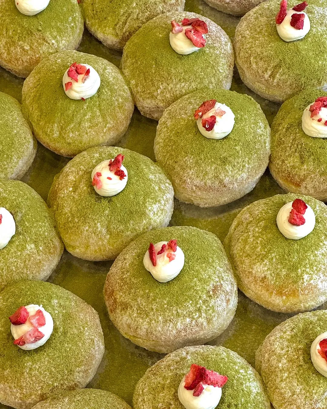 Strawberry Matcha Donuts at Café Knotted