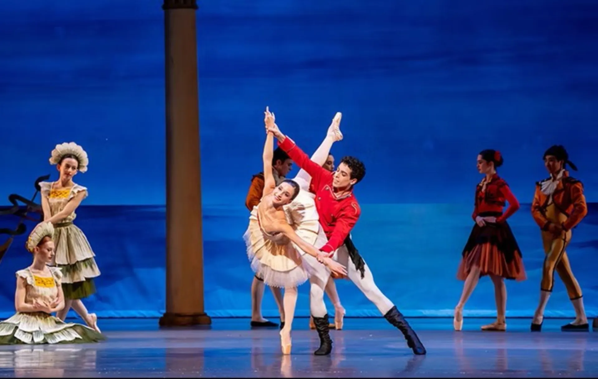 The Sugarplum Fairy and Cavalier dance in the Nutcracker. 