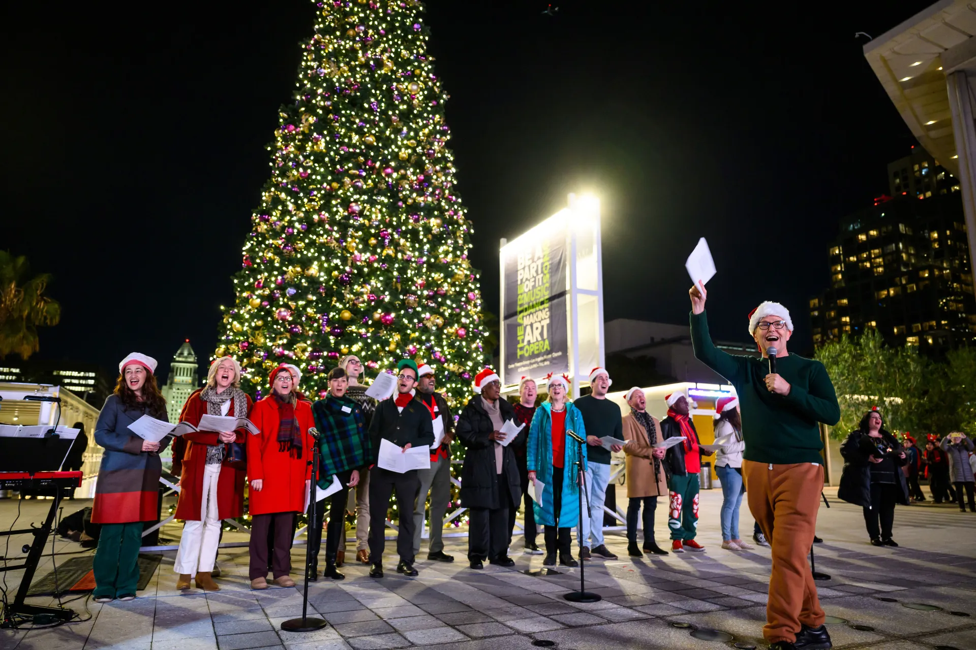 Grant Gershon conducts LA Master Chorale's Carols on the Plaza, 2024