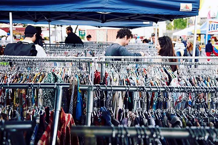 Rose Bowl Flea Market racks