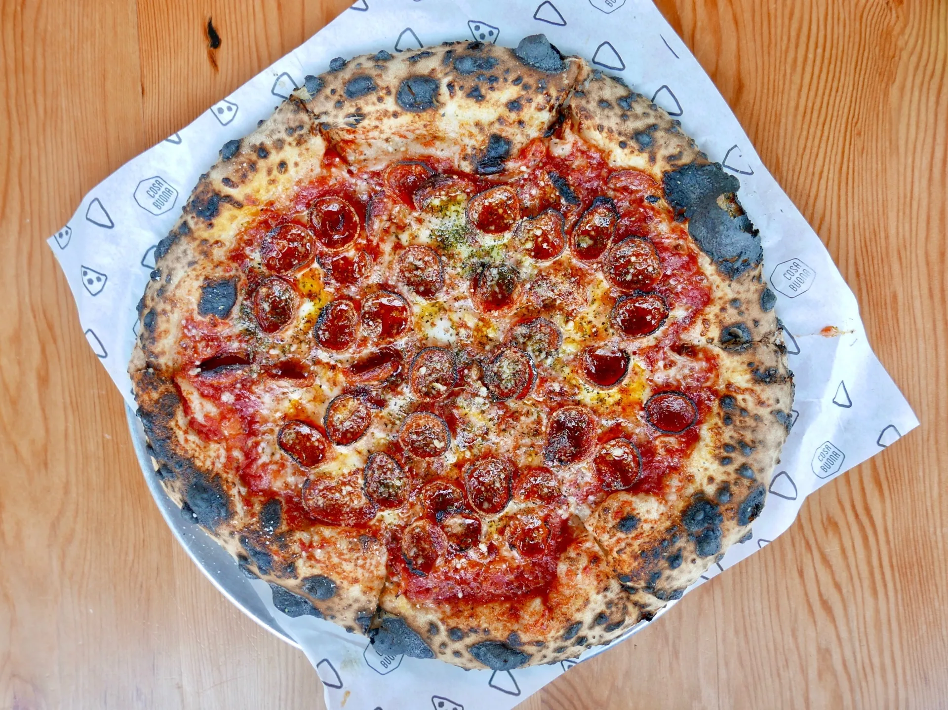 Pepperoni pizza at Cosa Buona | Photo: Joshua Lurie